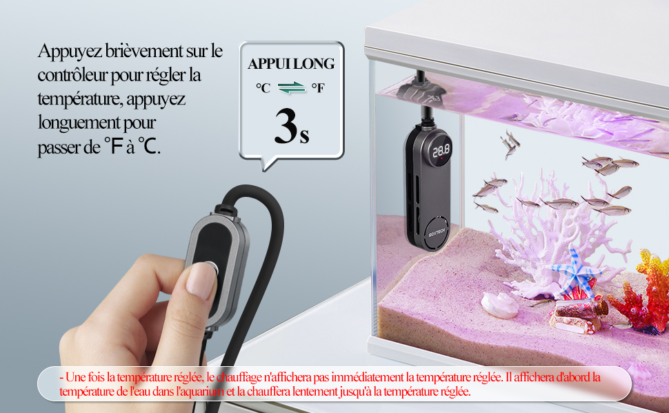 Chauffage Submersible pour Aquarium, Mini Chauffage d'Aquarium