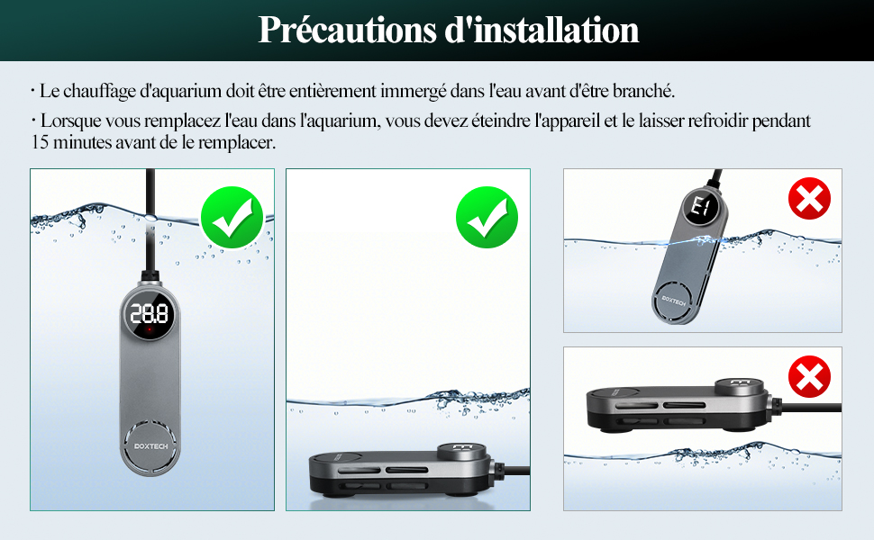 Chauffage Submersible pour Aquarium, Mini Chauffage d'Aquarium